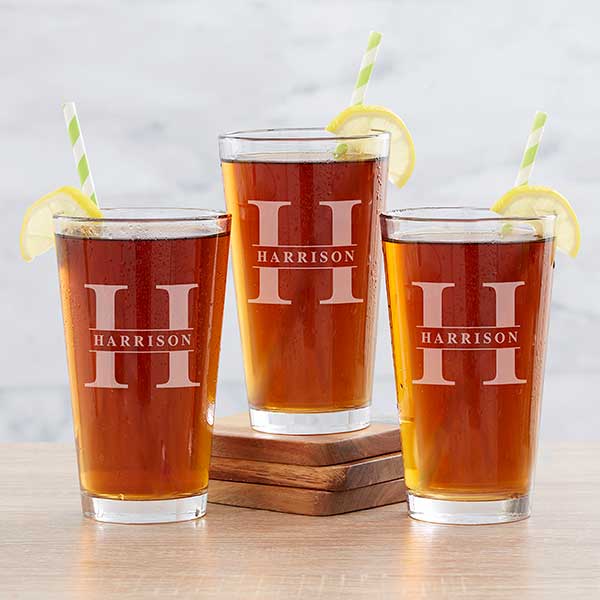 Lavish Last Name Etched Everyday Drinking Glasses - 31379