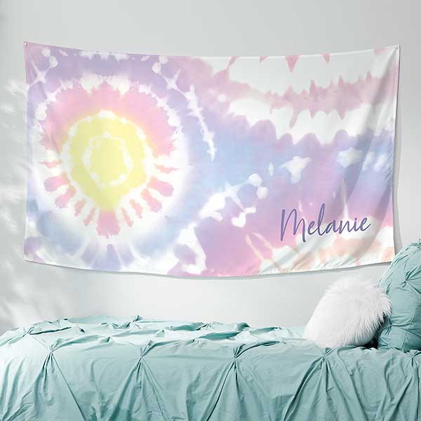 Pastel Tie Dye Personalized Wall Tapestry - 31385