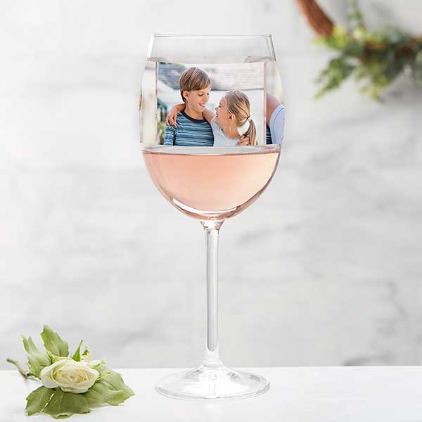 Photo Collage Personalized Wine Glasses - 31390