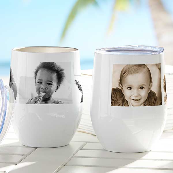 Photo Collage Personalized Stainless Insulated Wine Cup - 31394