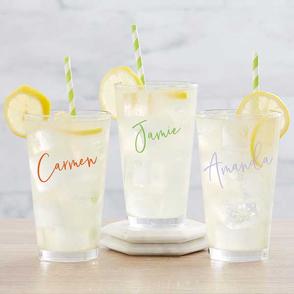 Trendy Script Name Personalized Drinking Glasses - 31395