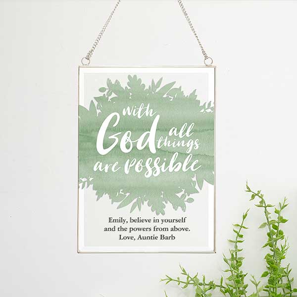 All Things Possible Personalized Hanging Glass Wall Décor - 31407