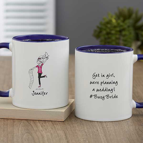 Busy Bride philoSophie's Personalized Ceramic Coffee Mugs - 31450