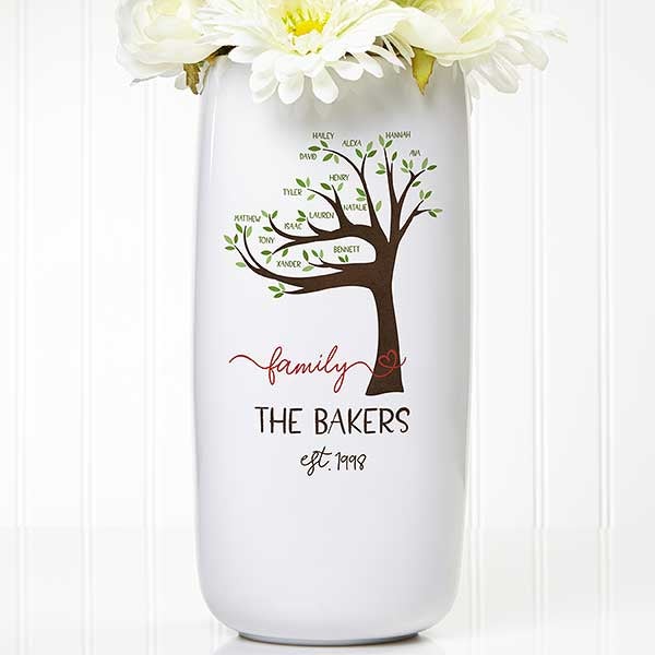 Family Tree Personalized Ceramic Vase - 31456