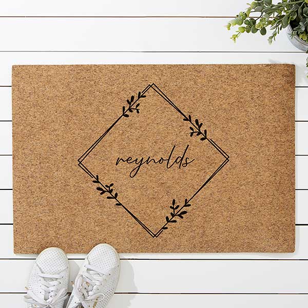 Modern Diamond Personalized Synthetic Coir Doormats - 31461