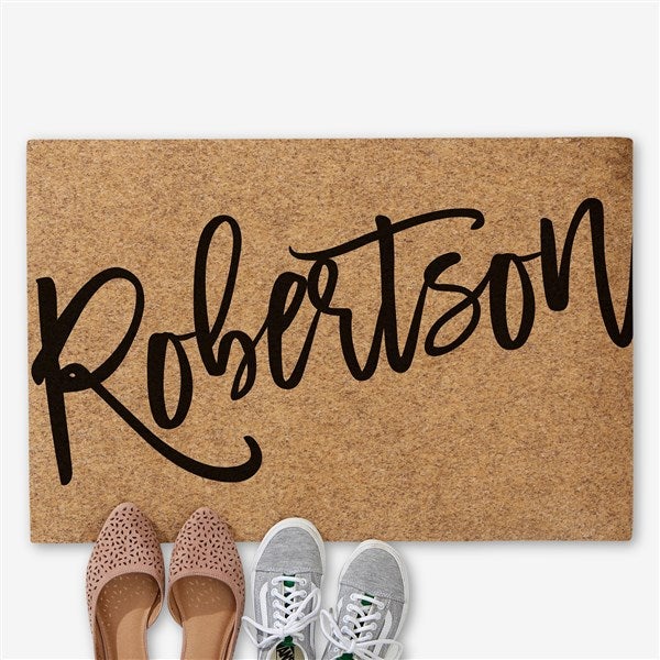 Bold Family Name Personalized Synthetic Coir Doormats - 31465