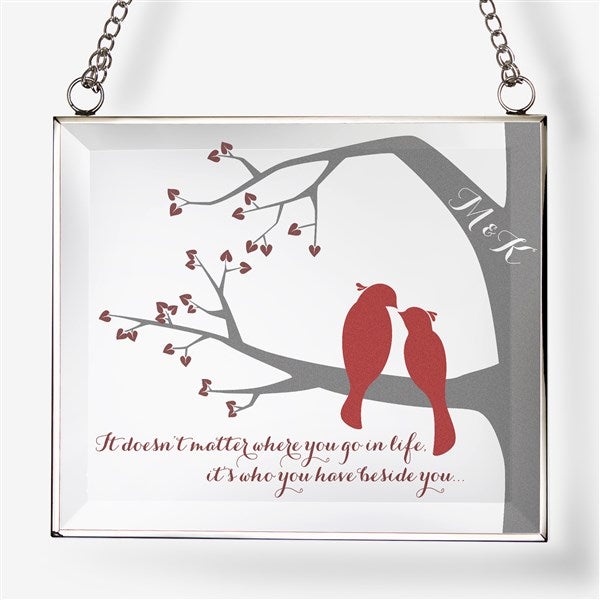 Love Birds Personalized Glass Suncatcher  - 31505