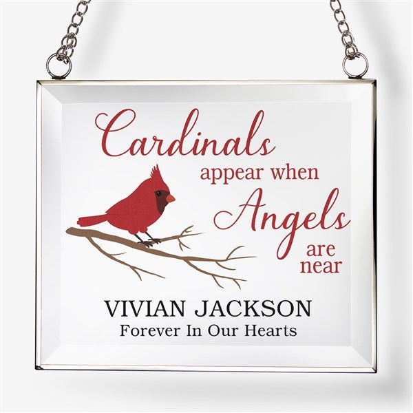 Cardinal Memorial Personalized Glass Suncatcher - 31506