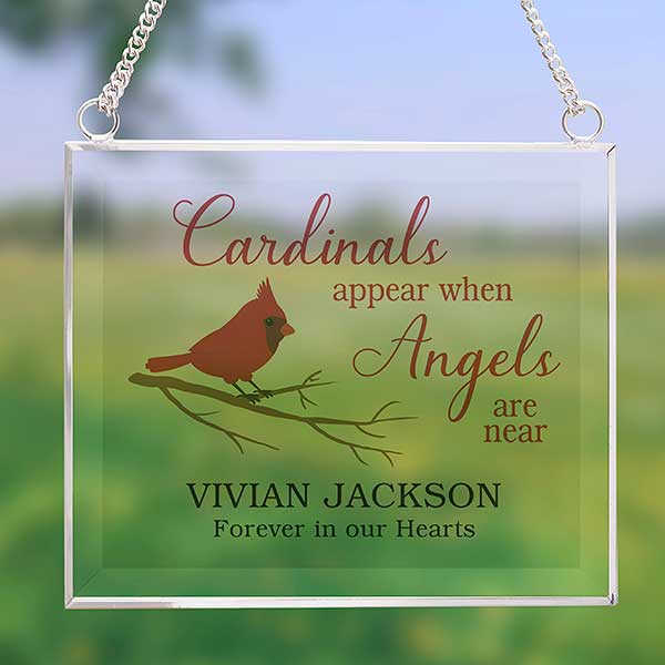 Cardinal Memorial Personalized Glass Suncatcher - 31506