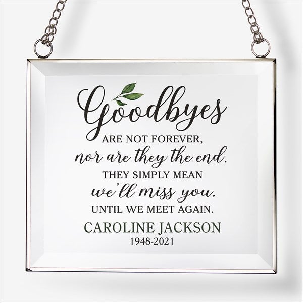 Goodbye Memorial Personalized Glass Suncatcher - 31507