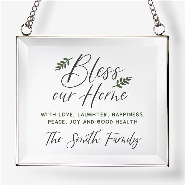 Bless This Home Personalized Glass Suncatcher - 31510