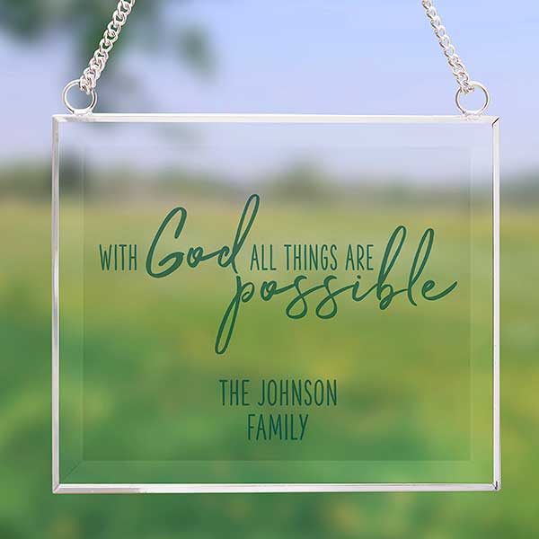 All Things Possible Spiritual Quote Personalized Glass Suncatcher