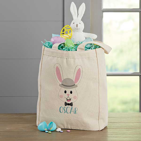 Build Your Own Boy Bunny Personalized Easter Tote Bags - 31520