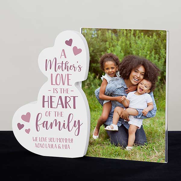 Heart Of The Family Personalized Wooden Hearts Photo Frame - 31524