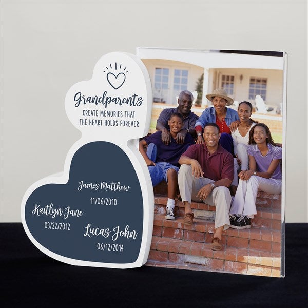 Grandparents Personalized Wooden Hearts Photo Frame - 31525