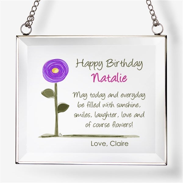 Birthday Blooms Personalized Glass Suncatcher - 31584