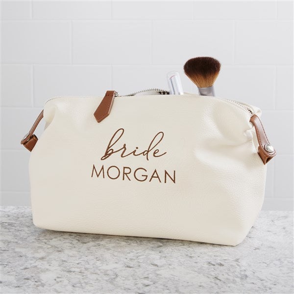 Bridal Party Personalized Vegan Leather Makeup Bag  - 31588