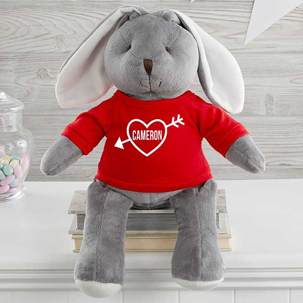 My Valentine Personalized White Plush Bunny  - 31597