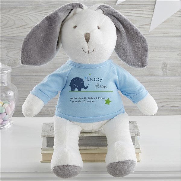 New Arrival Personalized Baby White and Grey Plush Bunny  - 31598