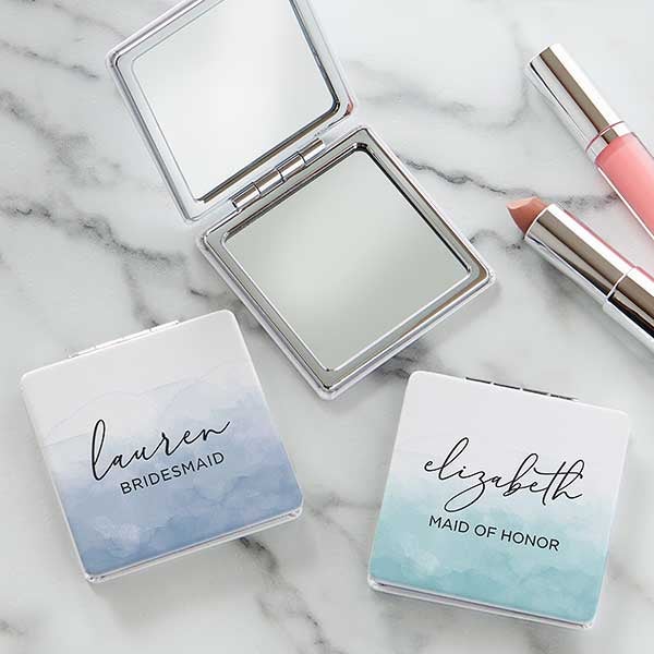 Watercolor Bridesmaid Personalized Compact Mirror - 31603