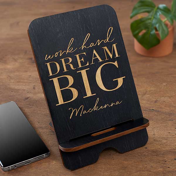 Dream Big Personalized Wooden Phone Stands - 31609