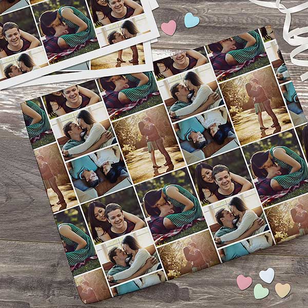 Valentine's Day Photo Collage Personalized Photo Wrapping Paper - 31616