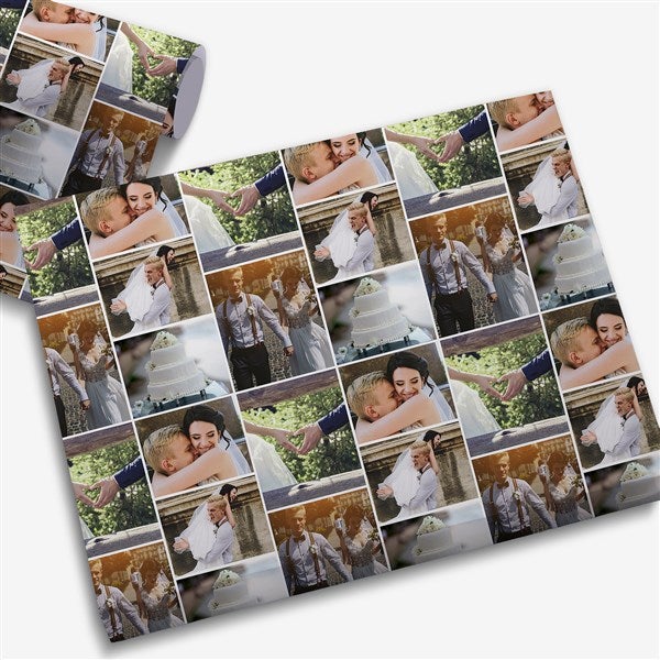 Wedding Photo Collage Personalized Photo Wrapping Paper - 31617