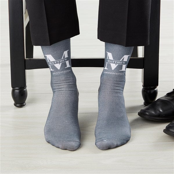 Lavish Groomsmen Wedding Personalized Adult Socks - 31619