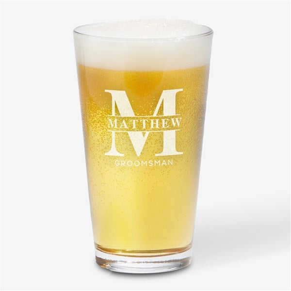 Lavish Groomsmen Wedding Engraved Beer Glasses - 31620