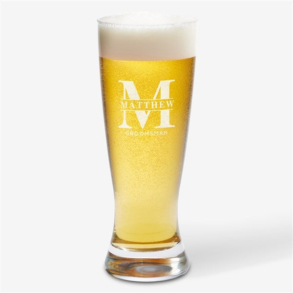 Lavish Groomsmen Wedding Engraved Beer Glasses - 31620
