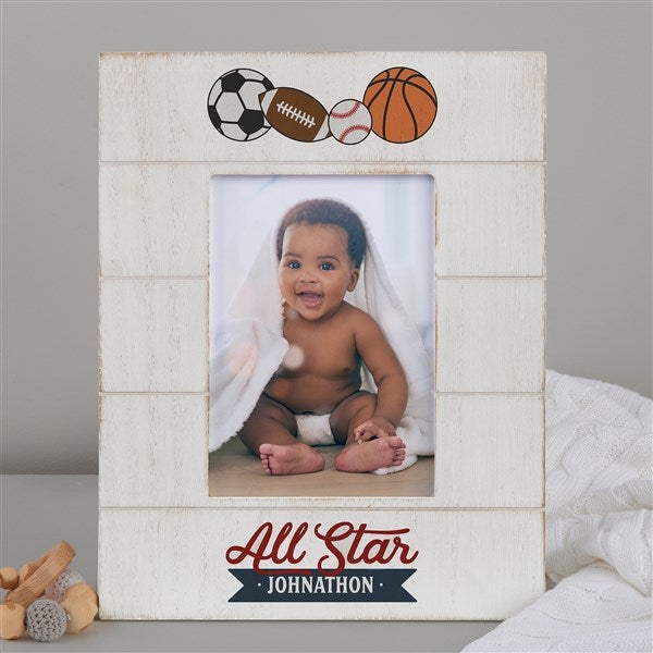 Sports Personalized Baby Shiplap Frame - 31634