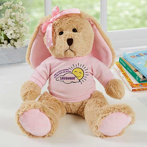 Get Well Personalized Tan Plush Bunny  - 31638