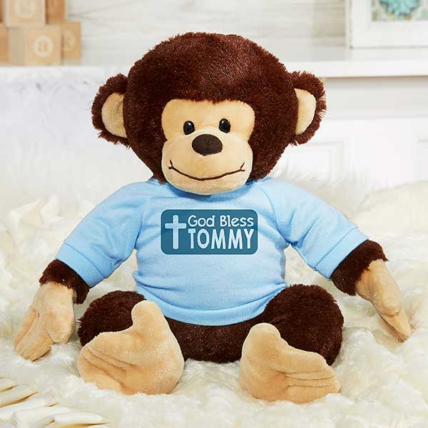 God Bless Personalized Plush Monkey  - 31641