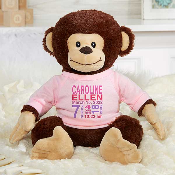 All About Baby Personalized Plush Monkey  - 31649