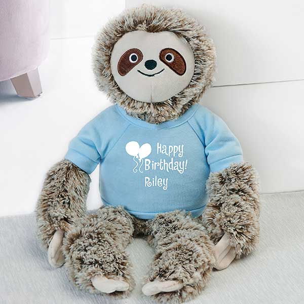 Personalized Plush Sloth - Happy Birthday - 31687
