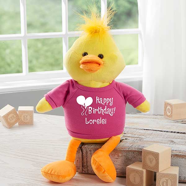 Personalized Plush Duck - Happy Birthday - 31688