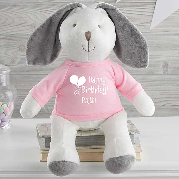 Personalized Plush Bunny - Happy Birthday - 31690