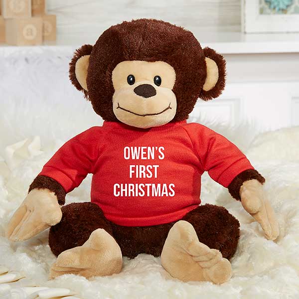 First Christmas Personalized Plush Monkey - 31729