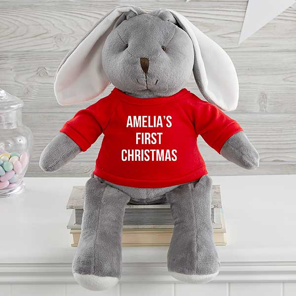First Christmas Personalized Plush Bunny Stuffed Animal - 31733