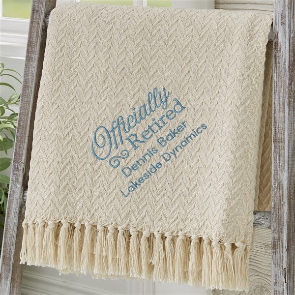 Officially Retired Embroidered Afghan Throw - 31747