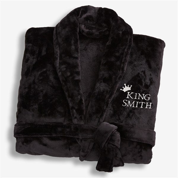 King and Queen Wedding Embroidered Luxury Fleece Robes - 31769