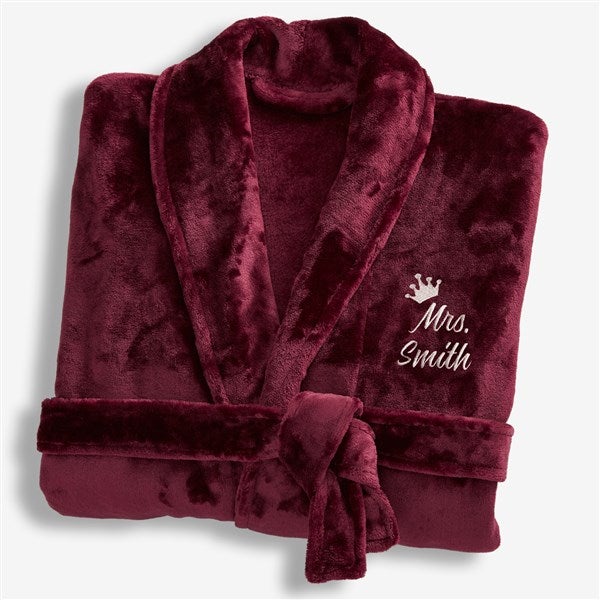 King and Queen Wedding Embroidered Luxury Fleece Robes - 31769