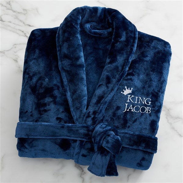 King and Queen Wedding Embroidered Luxury Fleece Robes - 31769