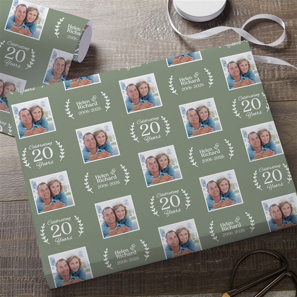 Laurel Anniversary Personalized Photo Wrapping Paper - 31794