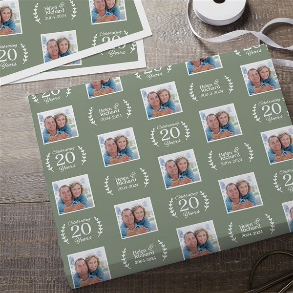 Laurel Anniversary Personalized Photo Wrapping Paper - 31794