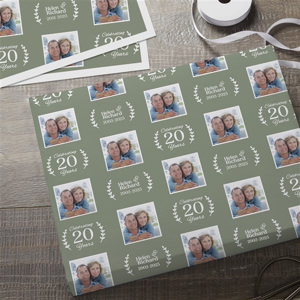 Laurel Anniversary Personalized Photo Wrapping Paper - 31794
