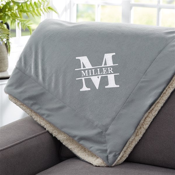 Lavish Last Name Embroidered Sherpa Blankets - 31803