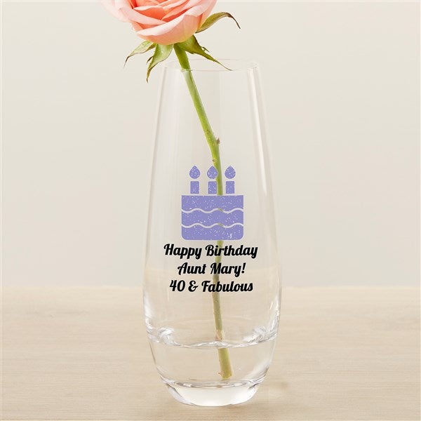 Choose Your Birthday Icon Personalized Printed Bud Vase - 31813