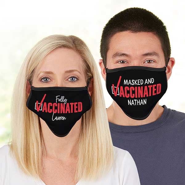 Vaccinated Personalized Cloth Face Masks for Men & Women - 31825