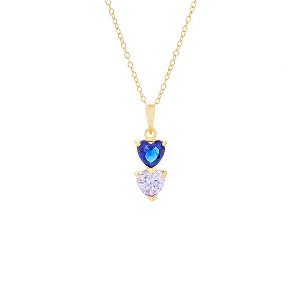 Custom Heart Birthstone Necklace - 31857D
